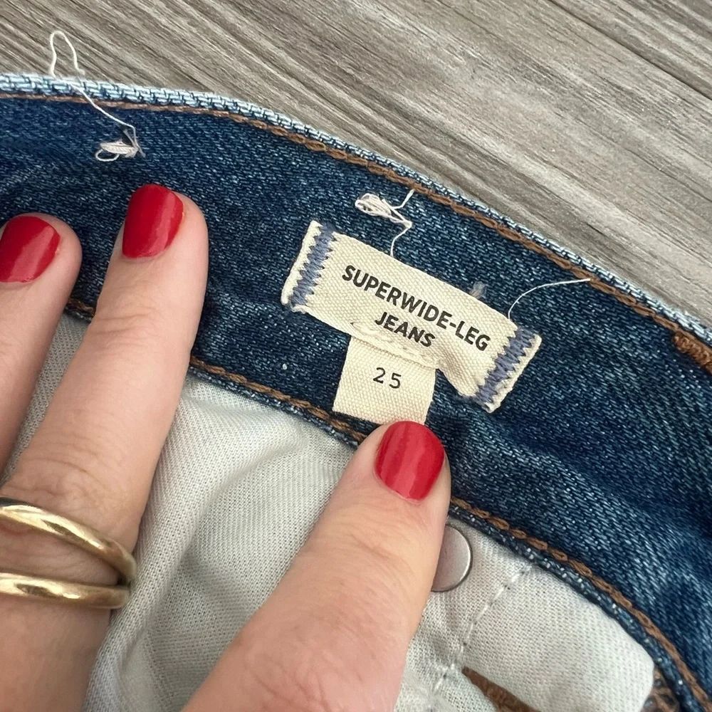 Madewell Super Wide Leg cuffed jeans size 25 - Picture 6 of 6